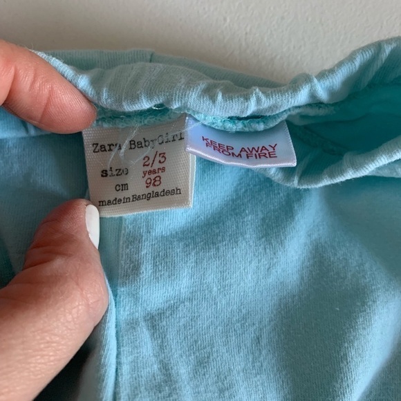 zara|girl cropped leggings/pants Size2-3 years color light blue - Picture 4 of 6